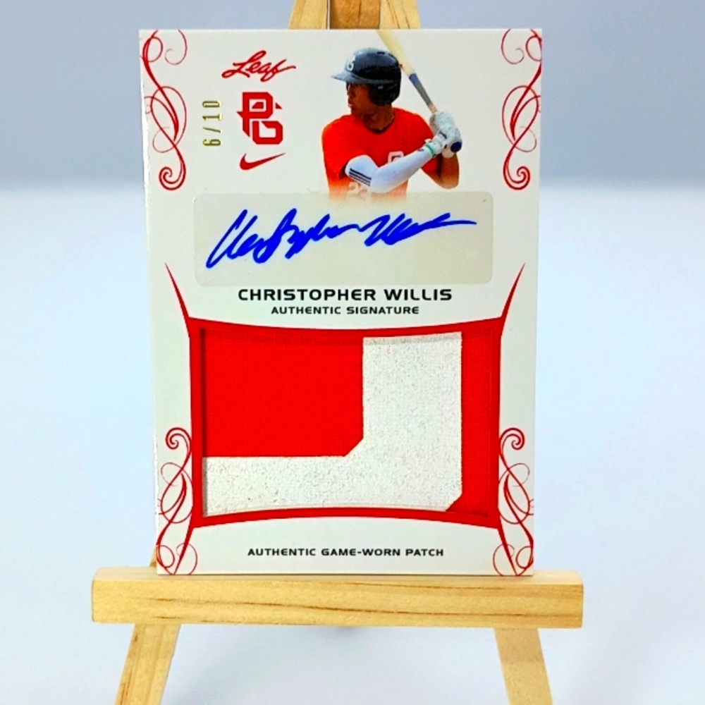 SP 6/10 Auto By Christopher Willis Game Worn Patch Perfect Game #PA-CW2 2017